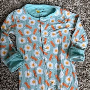 Love Clover Teal and Orange Baby Onesie